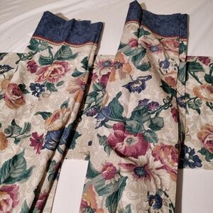 Dan River Sheffield Floral Drapes (2) and Balloon Valance Set with Tie-Backs